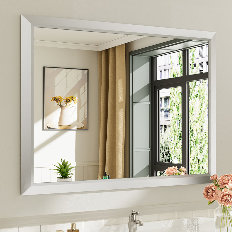 Miroirs de salle de bain modernes et contemporains en métal biseauté rectangulaire / carré avec verre trempé HD