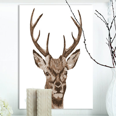 « cerf head », reproduction d’art sur toile tendue