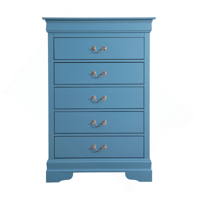 Commode verticale à 5 tiroirs avec poignées décoratives