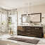 Wauconda Meuble-lavabo double en chêne gris avec plateau en acrylique et lavabos intégrés
