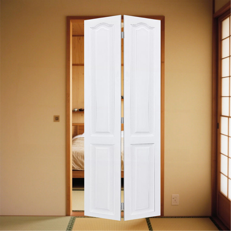 Porte artisanale moderne de 3/4 po d'épaisseur 28 po X 79 po Porte pliante en MDF blanc uni avec trousse de quincaillerie, 1