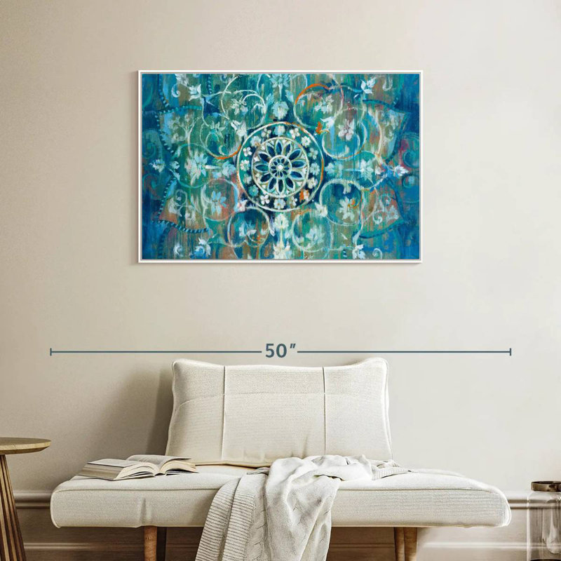 Mandala  I, Floating Frame White, 37" X 25"