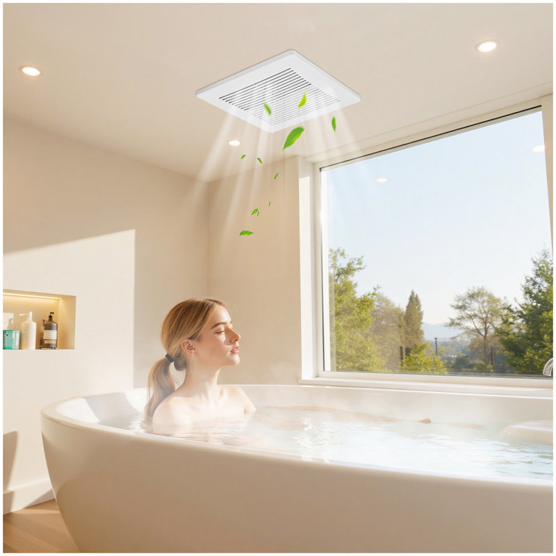 Ventilateur de salle de bain pour salle de bain, évent de salle de bain de 80 pi³ / min, ventilateur de plafond à moteur à faible bruit de qualité supérieure, conduit standard de 4 pouces pour salle de lavage, salle de rangement, ventilation domestique, blanc