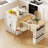 Kitchen Island With Extendable Dining Table For 4-6 Person,Two-Tone Kitchen Table With Double-Sized Storage, Power Outlet, With Storage 2 Drawers 2 Side Open Shelves
