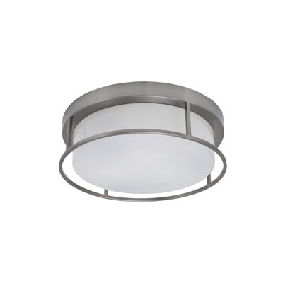16" Flush Mount, 3-Bulbs, With White Marble Glass