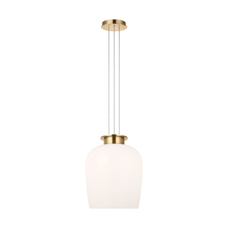 Vetro 1 - Light LED Pendant, Hand Rubbed Antique Brass