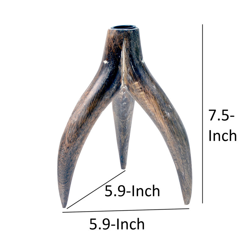 7.5'' H Wood Tabletop Candlestick