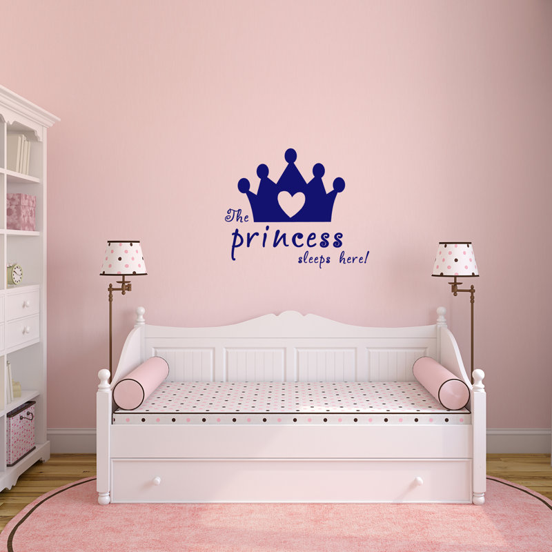 Adhésif décoratif La princesse dort ici, Bleu marine