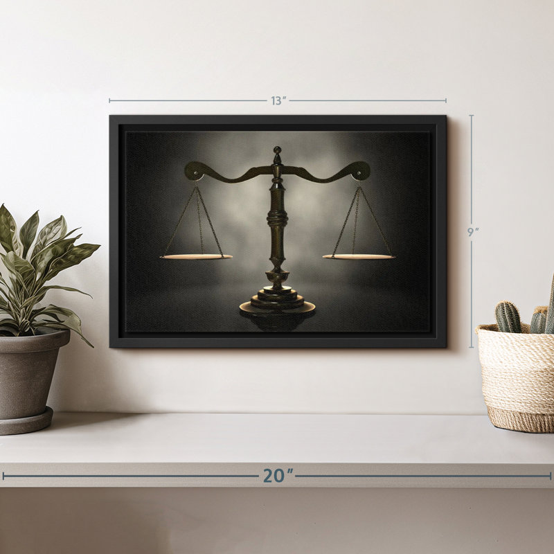 «Gold Scales Of Justice Wall Art», H 9 po x l 13 po