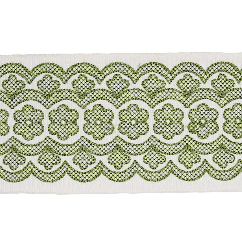Ruban brodé Astrid, Vert