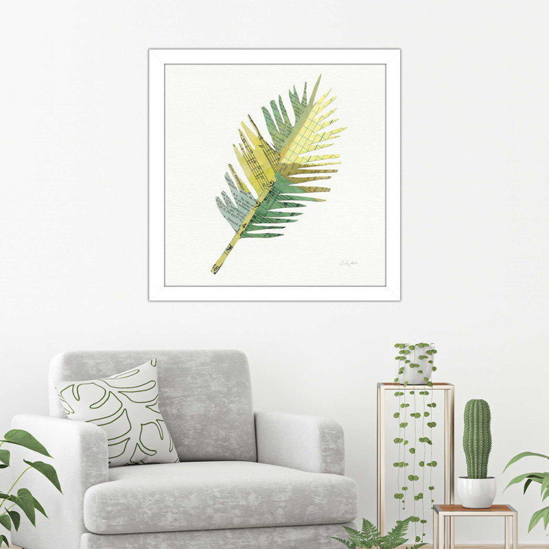 « tropical fun palms i », reproduction de peinture à l’aquarelle, H 21,5 po x l 21,5 po x P 0,75 po, Cadre blanc