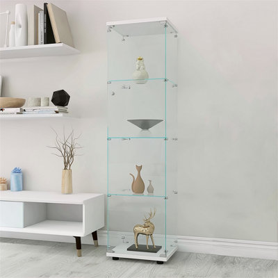 Vitrine en verre avec 4 portes et 4 tablettes