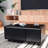 Smart Coffee Table With Built-In Fridge And Freezer Drawers, Bluetooth Speaker, Wireless Charging, Touch Control Panel, USB Interface, Outlet Protection, Atmosphere Light-792933560-792933540