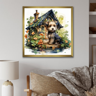 Cozy Yorkshire Terrier Cottage - Dog Wall Art