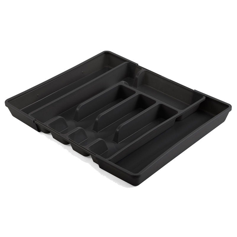 Plastic Rectangle Utensil Storage Set, Black