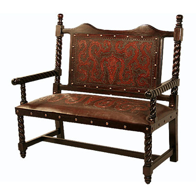 Colonial Leather Bench