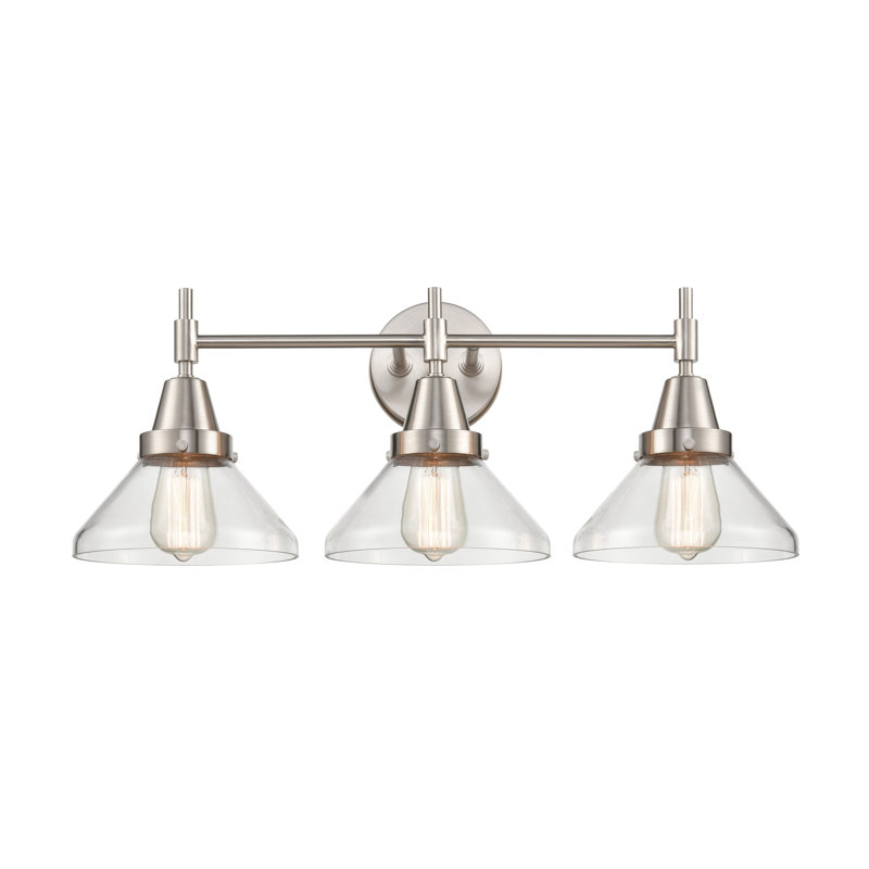 Gayle 3 - Light Dimmable Vanity Light, Clear, Satin Nickel, 4 Watt Vintage LED Bulb