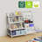 Aulika 32'' Metal Kids Bookshelf Large Storage Bookcase 4-Tier Book Sling Shelf-1089632958