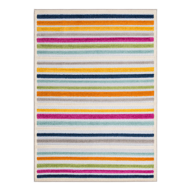Striped Indoor / Outdoor Rug, Rectangle 4' x 6'
