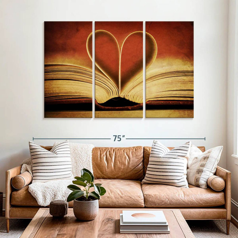 Kerner Book Pages in Heart Shape, 42" H x 65" W
