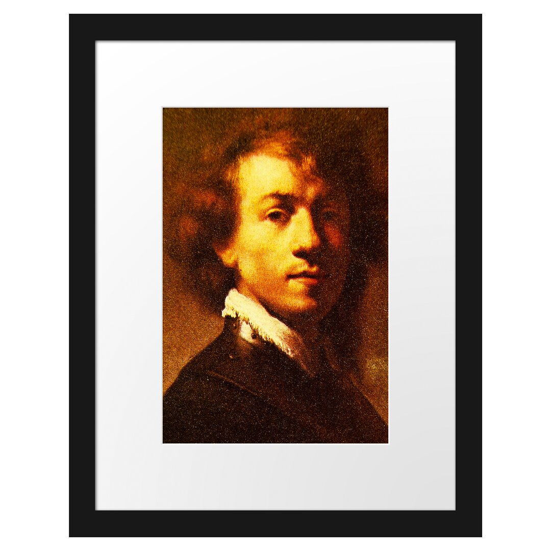 Gerahmter Grafikdruck Self Portrait I von Rembrandt van Rijn