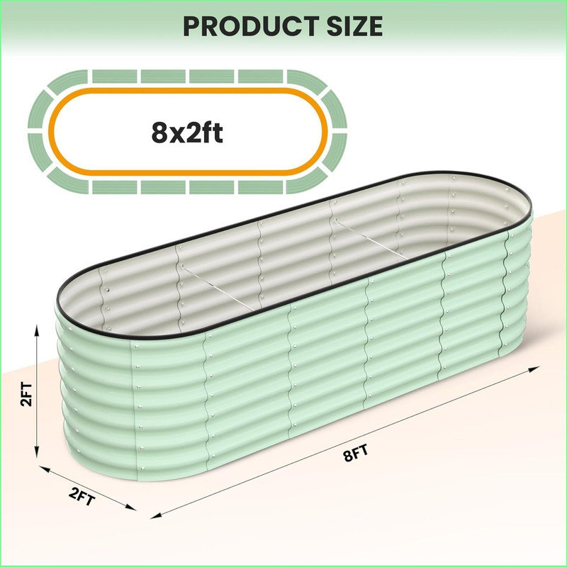 Planter, 61cm H x 243.8cm W x 61cm D, Green