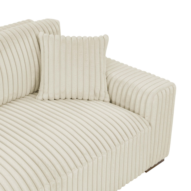 Canapé à accoudoirs carrés 89 po Valedge, Beige