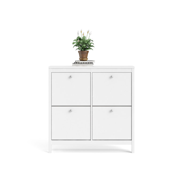 Cynteria 16 Pair Shoe Storage Cabinet, White
