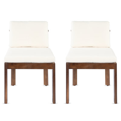 Acacia Wood Outdoor Dining Chair (Set of 2)