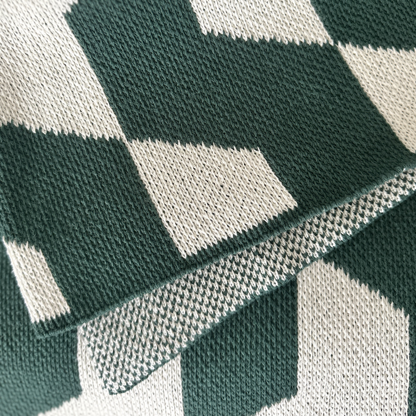 Zagg Knit Throw Blanket, Green/Ivory
