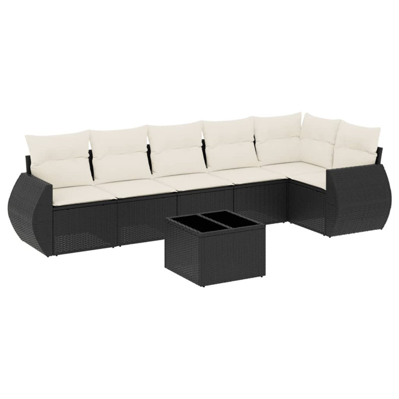 Ensemble de canapé de jardin Vidaxl, Blanc, Noir