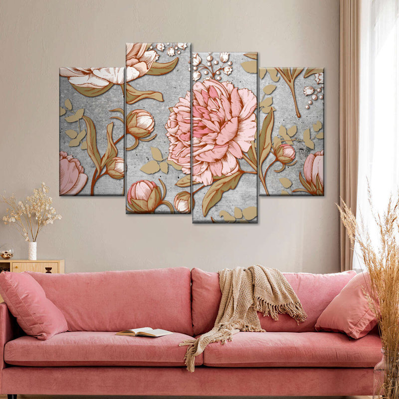Ensemble de 4 pièces de 4 pièces, H 22 po x l 36 po x P 1 po