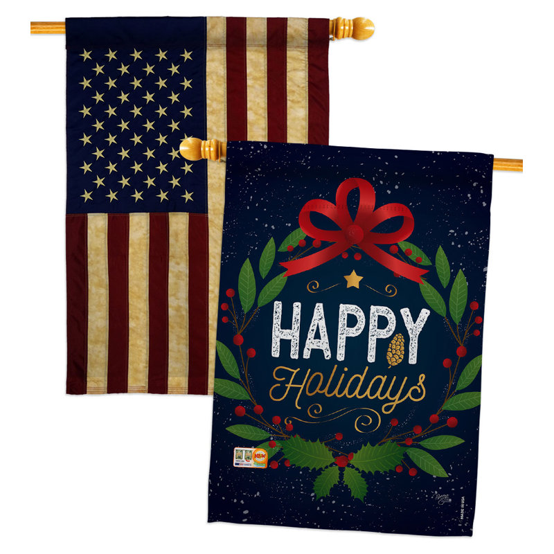 Double Sided 40'' H x 28'' W Polyester Christmas House Flag
