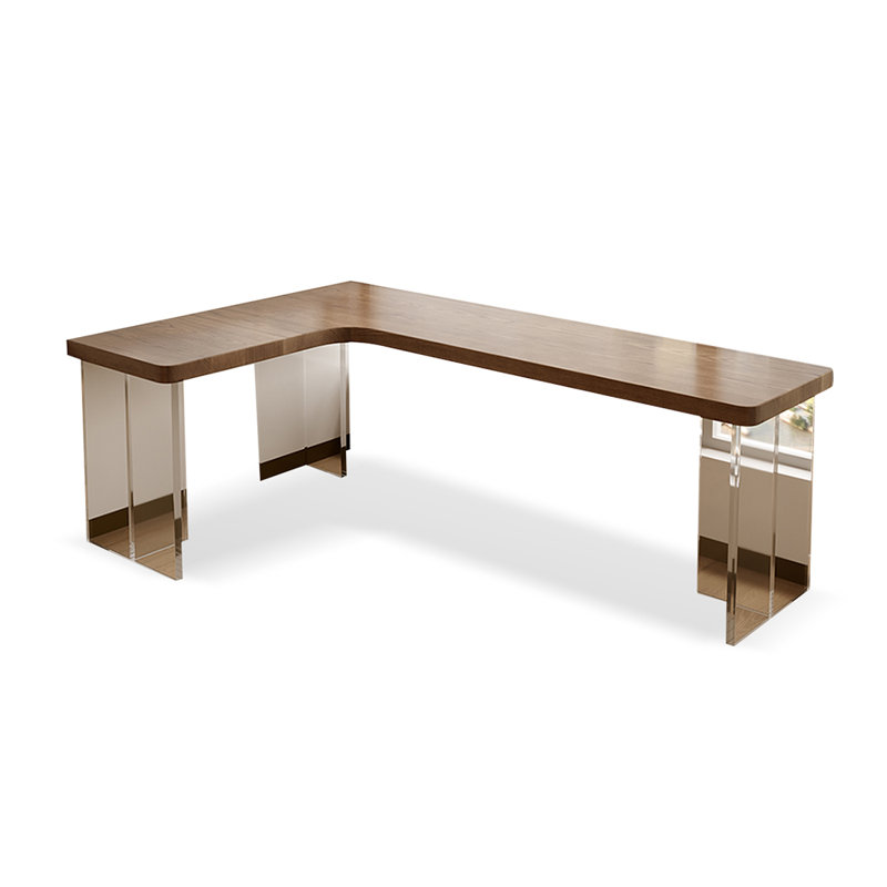 Bureau d'angle en bois massif, H 29,53 po x l 78,74 po x P 47,24 po, Retour à gauche