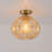 Amber Glass Semi Flush Mount