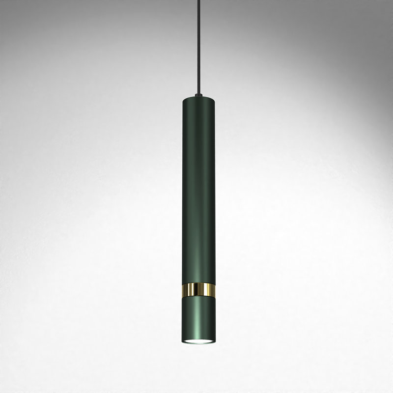 Bergerson 1 - Light Cylinder;Novelty;Single Pendant, Green/Gold