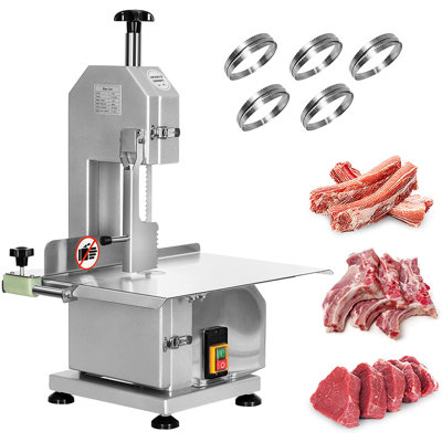 Electric Bone Saw Machine 750w Commercial Frozen Meat Cutting Machine 110v Bone Bandsaw Slicer Cutter Equipped With 6 Saw Blades -  Domccy®, MU160053EYVG64675