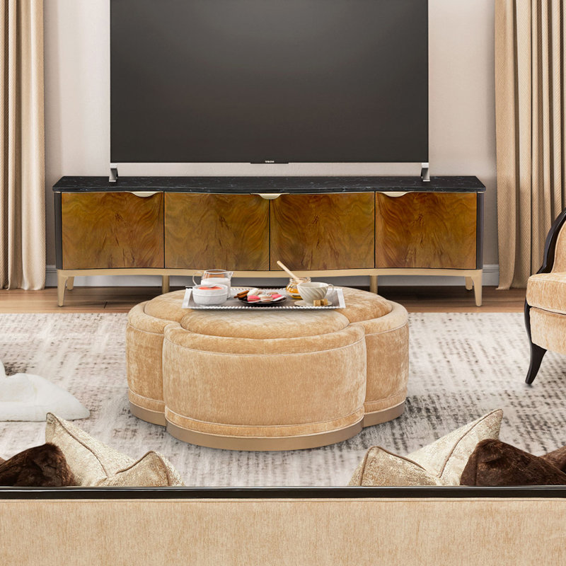 Malibu Crest Media Console, Blush/White