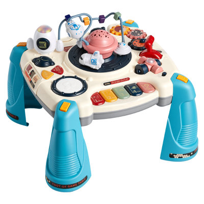 Baby Spacecraft Musical Table Toys for 1-3 Years Old, Learning Activity Desk with Space Theme & Soft-glow Star Projector & 60+ Sound Sources, Toddler