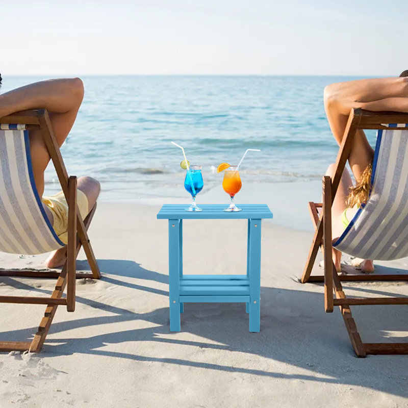 Adirondack Side Table Outdoor Weather Resistant Side Table, Teal