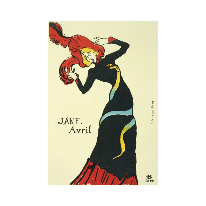Jane Avril Vintage Poster by Henri De Toulouse-Lautrec - Wrapped Canvas Print, 101.6 cm H x 66.04 cm W x 1.91 cm D