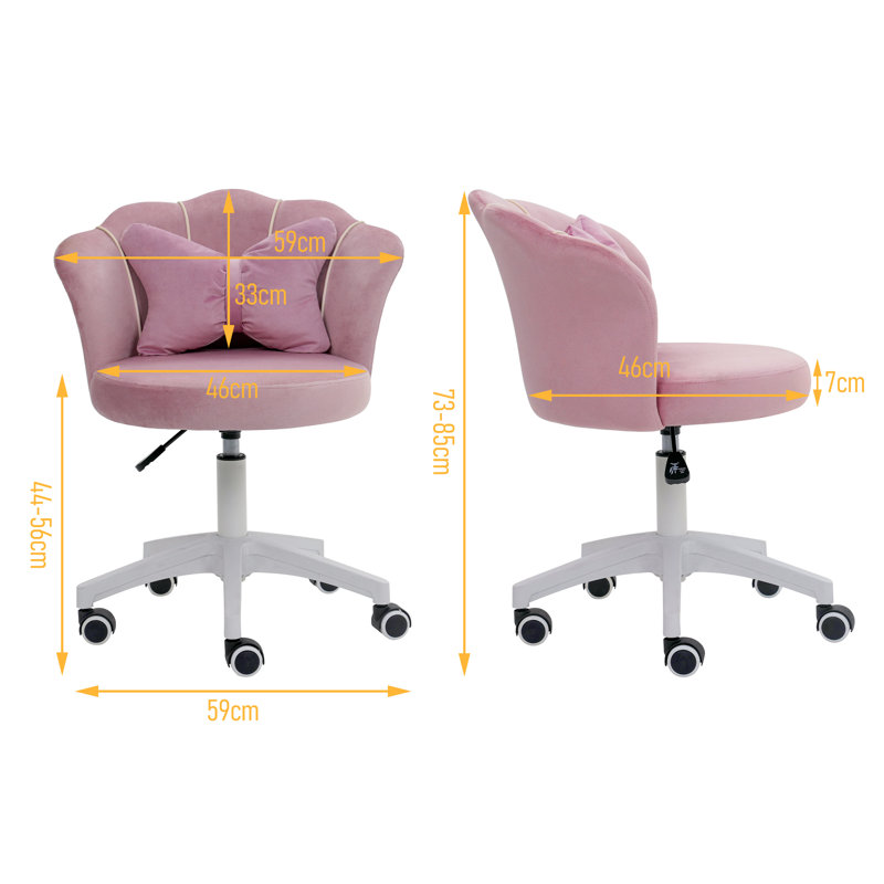Herschel Velvet Task Chair, Pink