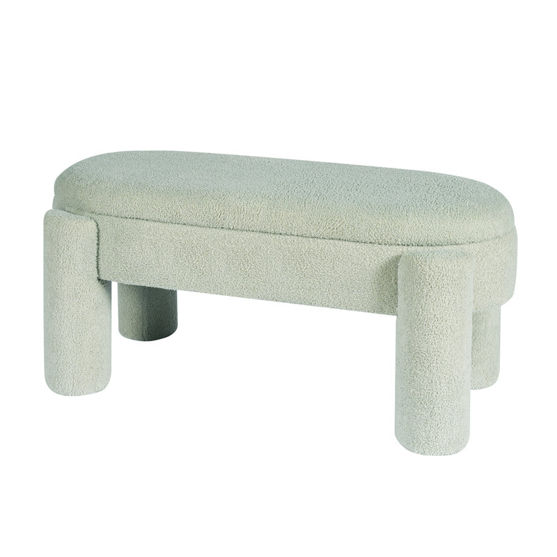 Banc de rangement avec repose-pieds Adripa, Tissu vert
