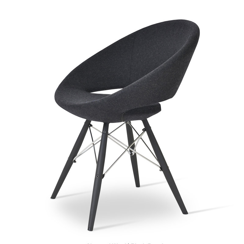 Fauteuil Papasan large de 23,75 po Crescent, Gris foncé, Acier inoxydable, Anthracite