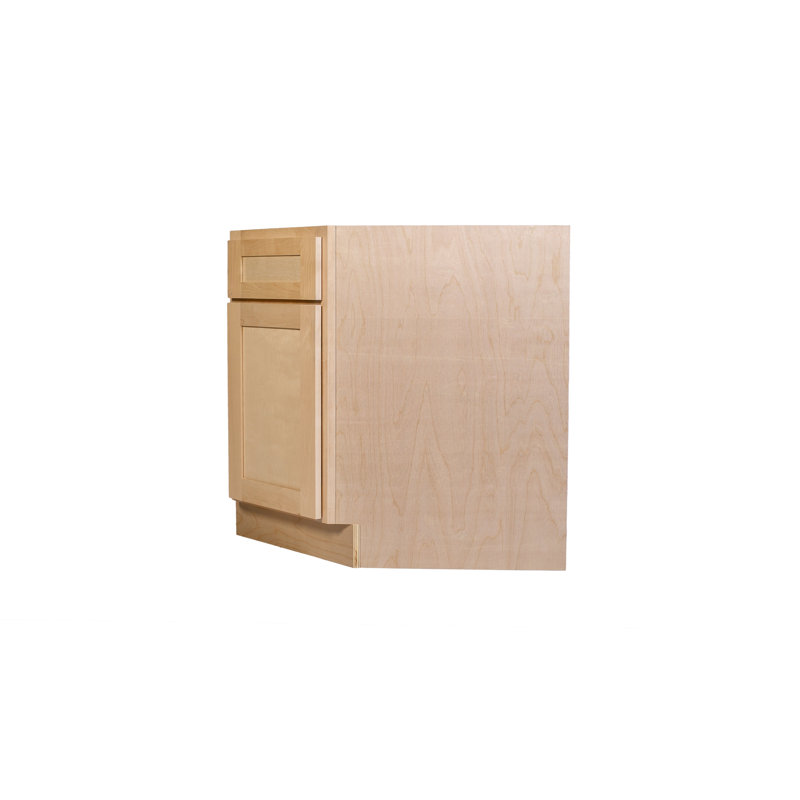 Unfinished Ready To Assemble Solid Wood Shaker Kitchen Diagonal Corner Sink Base Cabinet - 36" W x 34.5" H x 24" D - BCSF36