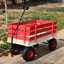 Chariot de chariot en bois avec poignée pliante, chariot utilitaire tout-terrain robuste pour l'extérieur, le jardin, le camping et la plage - chariot utilitaire à tirer classique-128387298