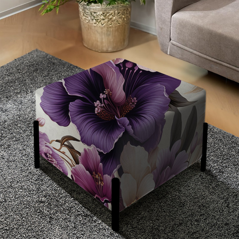 Orchidée avec motif tropical Oasis - repose-pieds carré tropical