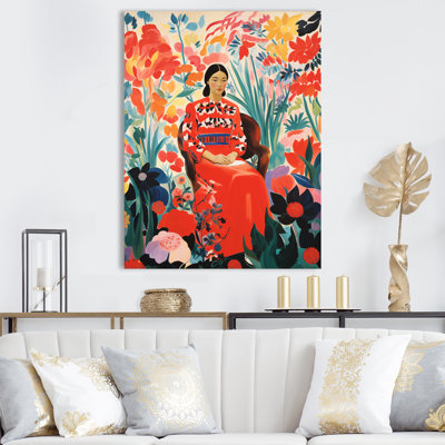 Portrait floral mexicain III - art mural mexicain