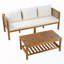 Ensemble de conversation de patio 4 pièces avec canapé, coussins et table basse-133491158