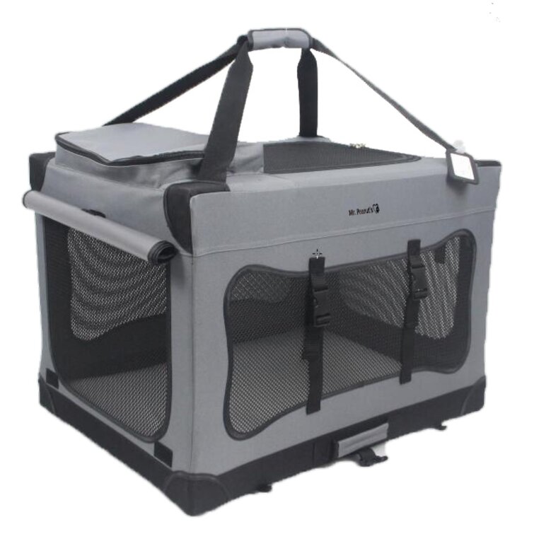 Collapsible Pet Soft-Sided Crate with 2 Doors